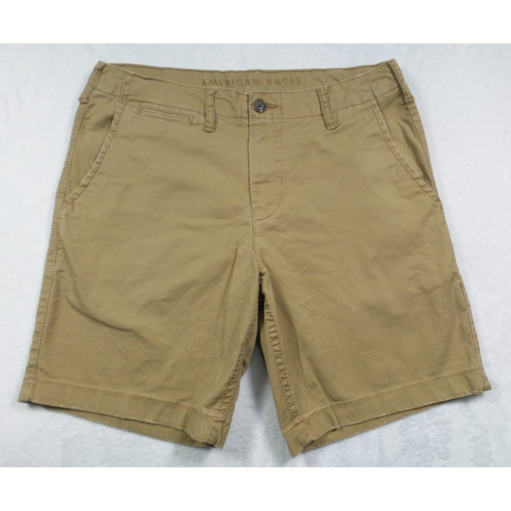 American Eagle Shorts Mens Size 32 Tan Chino Classic Fit Flex Stretch Mid Rise